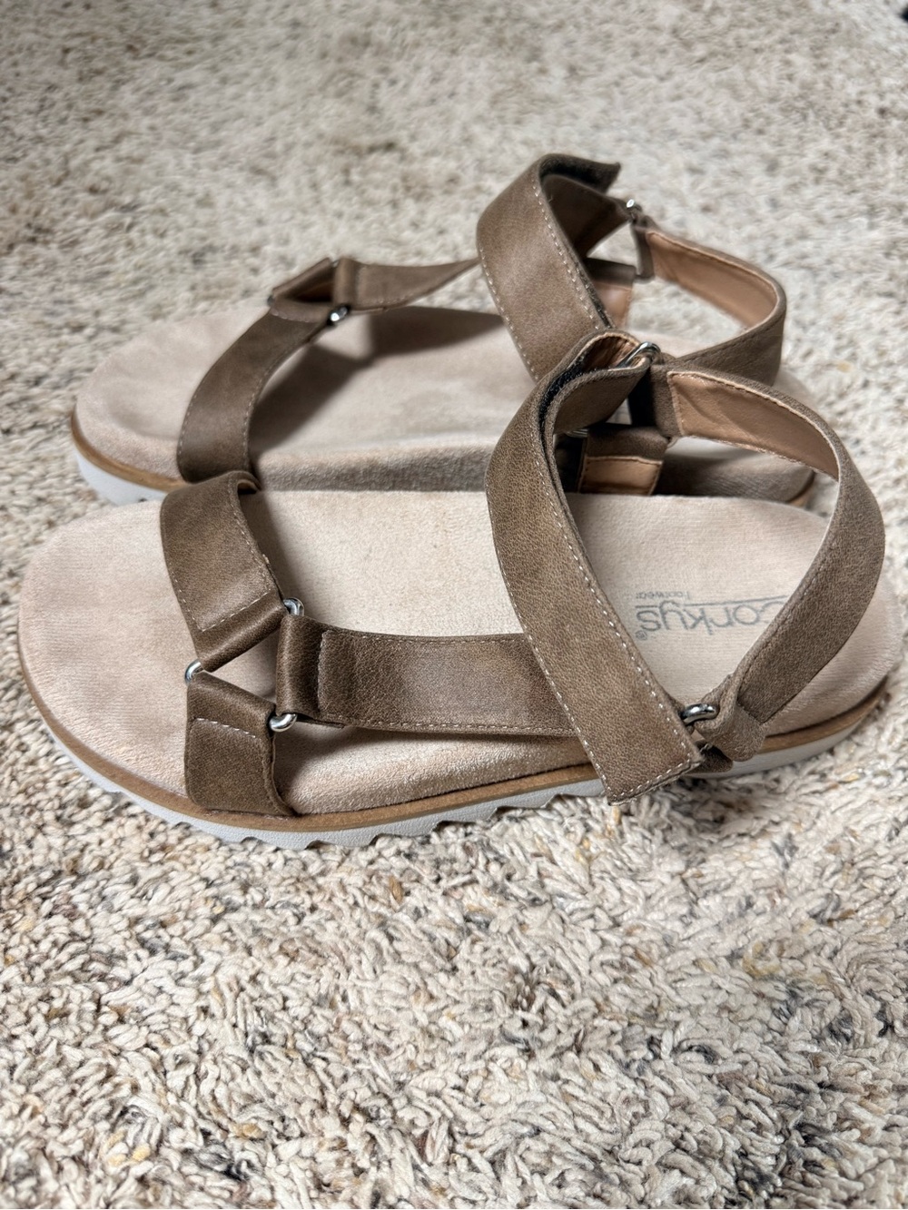 Women’s Corkys Brown Suede Adjustable Strap Sandals - Picture 3 of 6